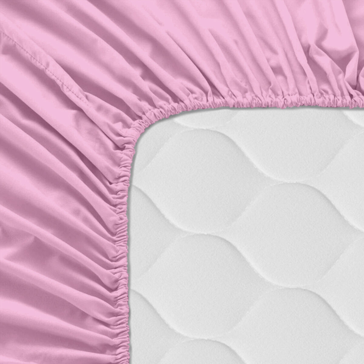 Lençol de baixo HappyFriday BASIC KIDS Cor de Rosa 70 x 140 x 14 cm